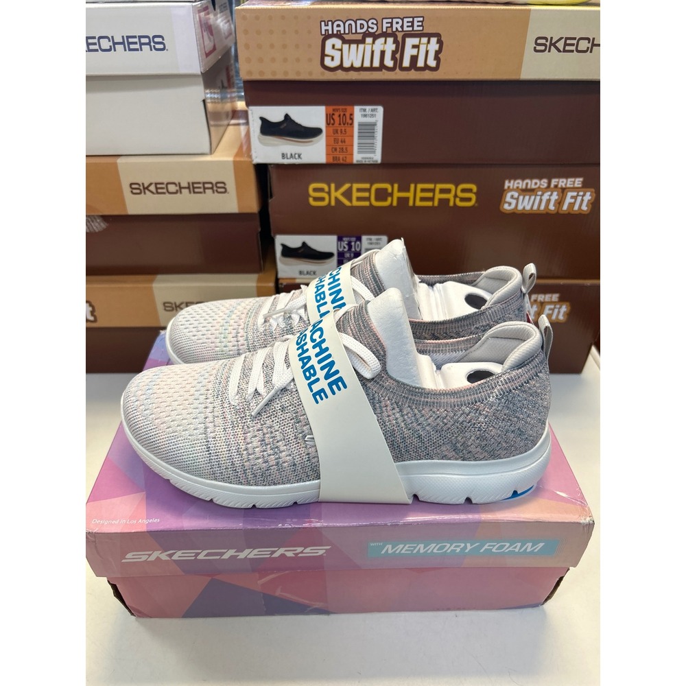 Skechers Summit Sweet Glow White Multi Knit Memory Foam Sneakers 150281 9.5 0571